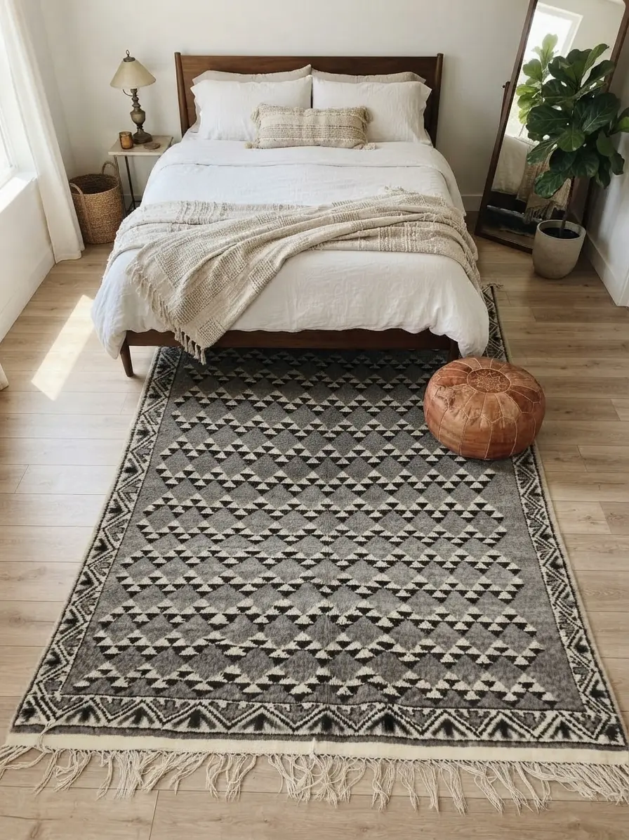 Tapis berbère marocain Ouaouzguite fait main - vue 2